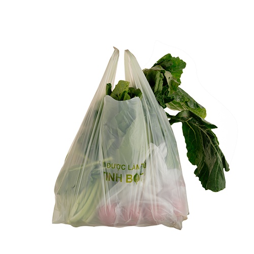 Túi đựng thực phẩm tự hủy sinh học shopping có quai ANECO phân hủy sinh học hoàn toàn - 20x35cm