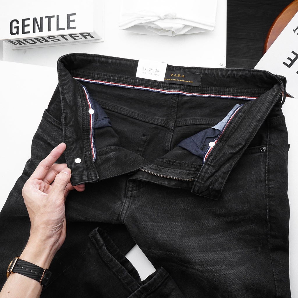Quần jean dài nam Zara xám đen wash (Form Slimfit,chất vải co dãn,ống quần 15 - 17cm) - JZR 529 | BigBuy360 - bigbuy360.vn