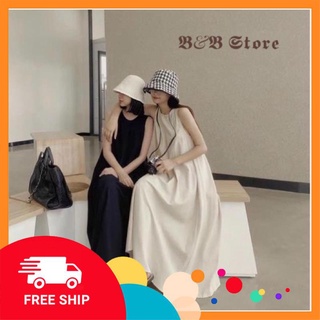 Đầm Suông - Váy Suông Đũi Xoè Sát Nách Siêu Mát