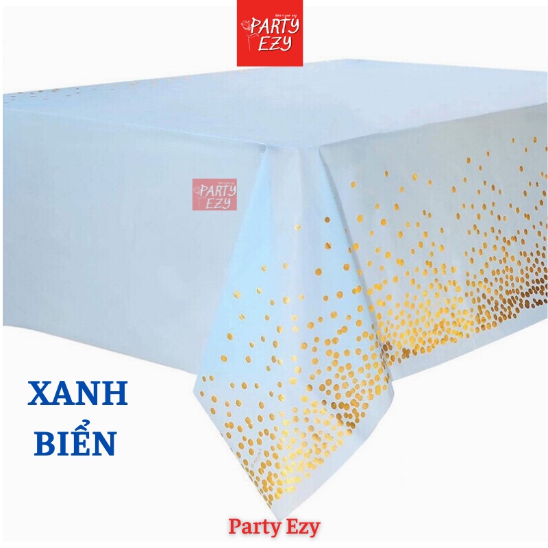 KHĂN TRẢI BÀN CHẤM BI ÁNH KIM- NHỰA PVC CHỐNG THẤM NƯỚC 2m7