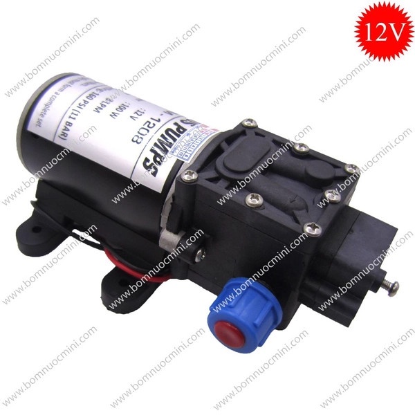 Máy Bơm Áp Lực 12V Đầu Hồi Nước HM-1208 100W  | Máy bơm HM1208 12V