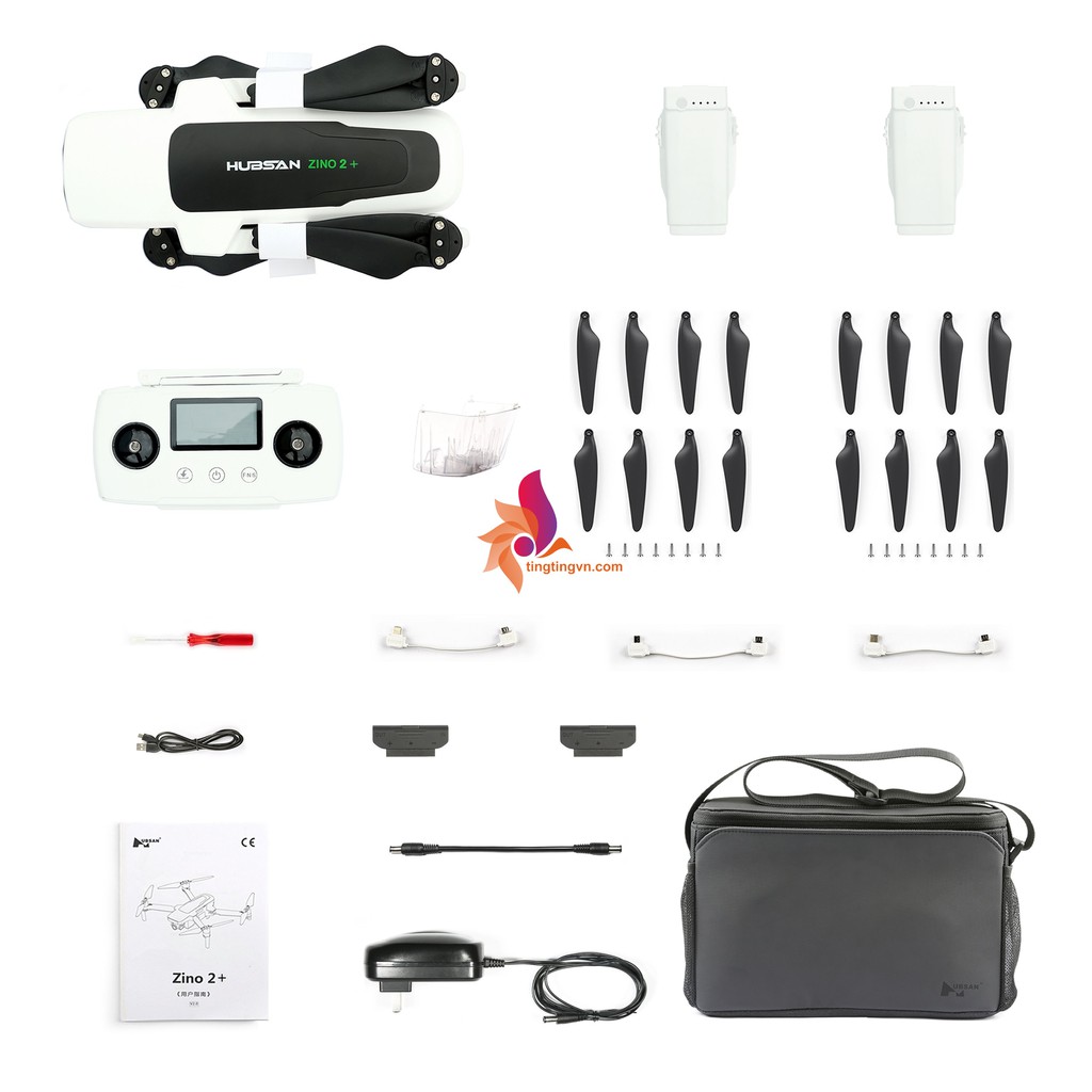Combo Flycam Hubsan Zino 2+ Plus GPS Syncleas mới nhất 9KM FPV 4K 60fps Camera Gimbal 3 trục Thời gian bay 35 phút
