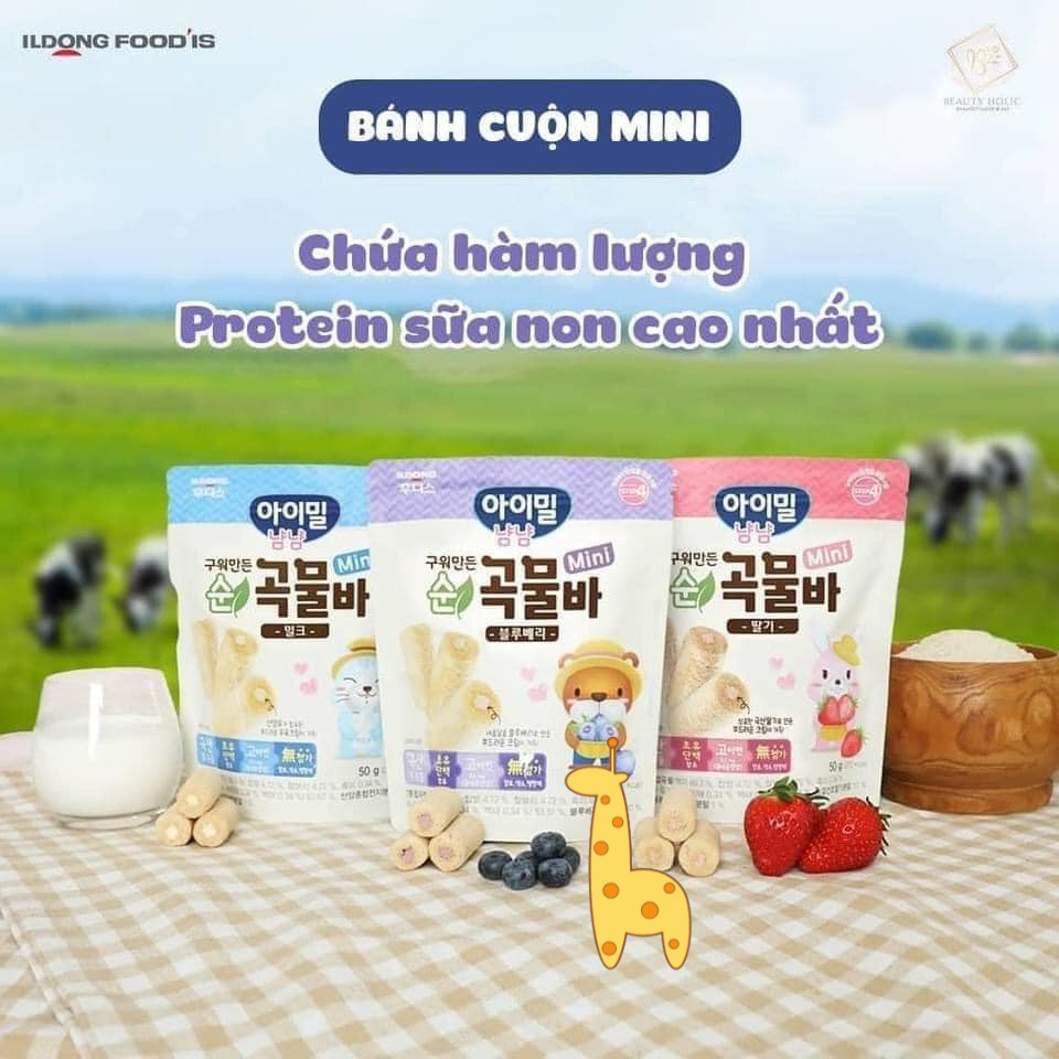 Bánh Ăn Dặm Ngũ Cốc Cuộn Kem Ildong Hàn Quốc Bổ Sung Canxi Thơm Ngon Bổ Dưỡng An Toàn Không Chất Bảo Quản