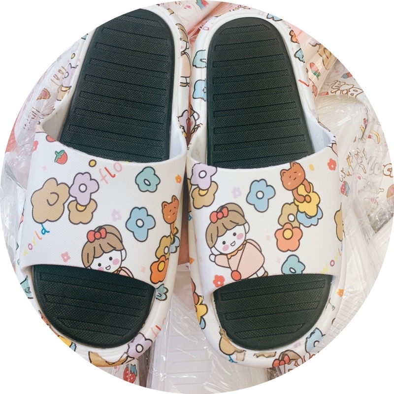 [HOT] DÉP NHỰA QUAI NGANG PVC HOẠ TIẾT CUTE