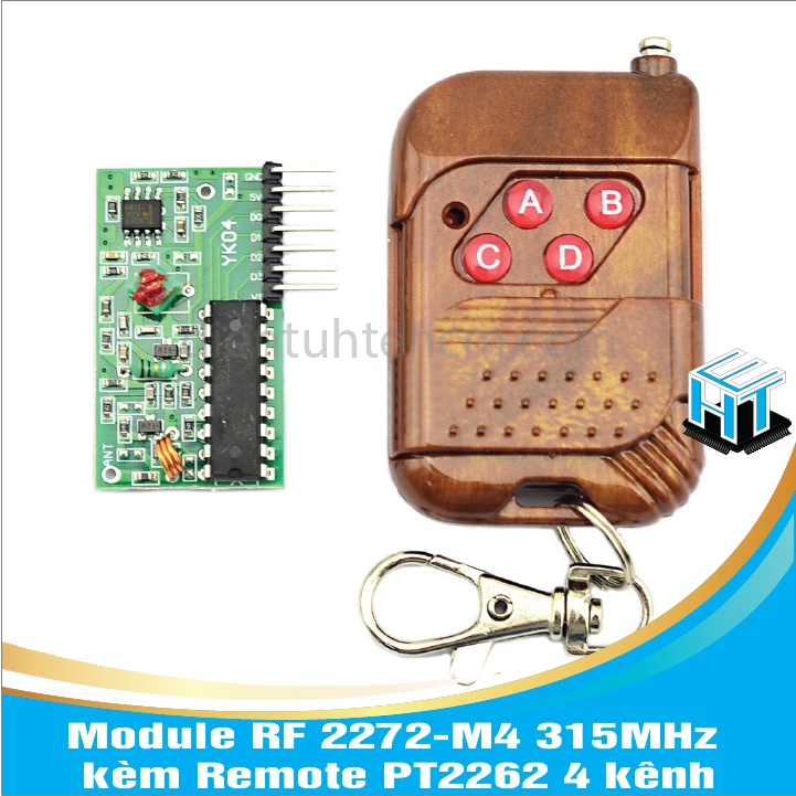 Module RF 2272-M4 kèm Remote PT2262 4 kênh