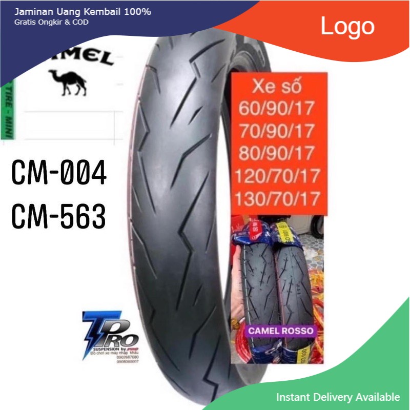 Cặp Vỏ lốp CAMEL rosso 60-70-80-100_110 -120-130 - 140  -  17 inches _Dochoixemaynhapkhau