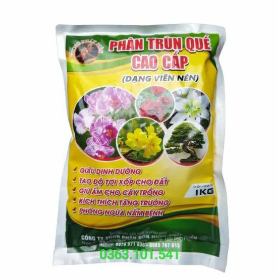 Trùn Quế Dạng Nén Viên Cao Cấp HPĐ Giàu Dinh Dưỡng Gói 1kg