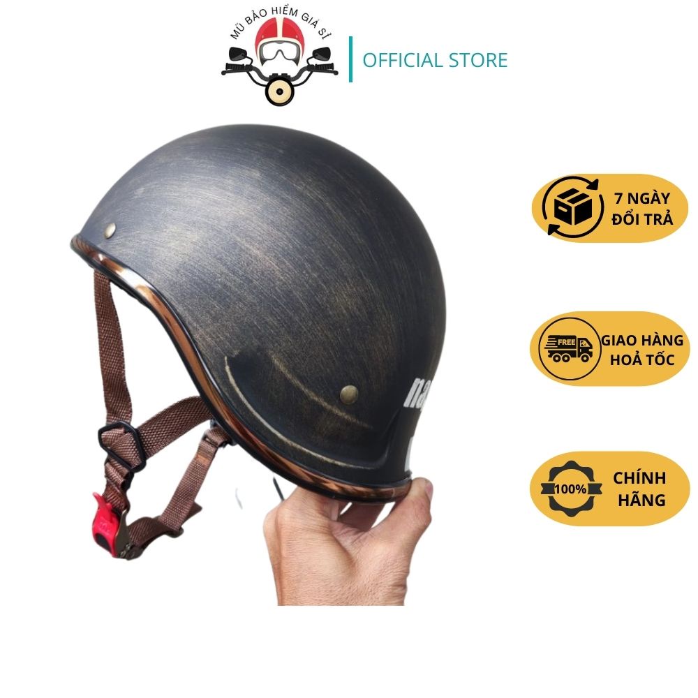 Mũ bảo hiểm nửa đầu NAPOLI N120 Gangster - Màu Đen Nhám , Xước Nhám Size
