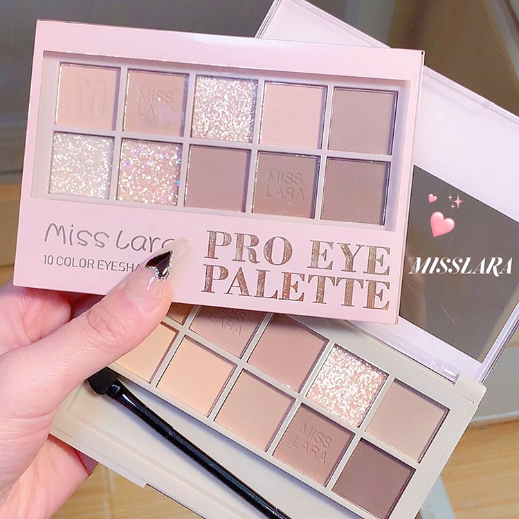 Bảng Phấn Mắt Misslara 10 Màu Tông Sữa Hạt Dẻ/Màu Sâm Panh/Hoàng Hôn Tông Màu Sâm Panh