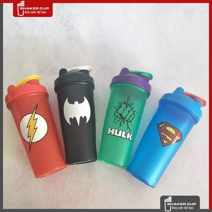 Bình nước bình lắc thể thao Super Hero Shake Bottle