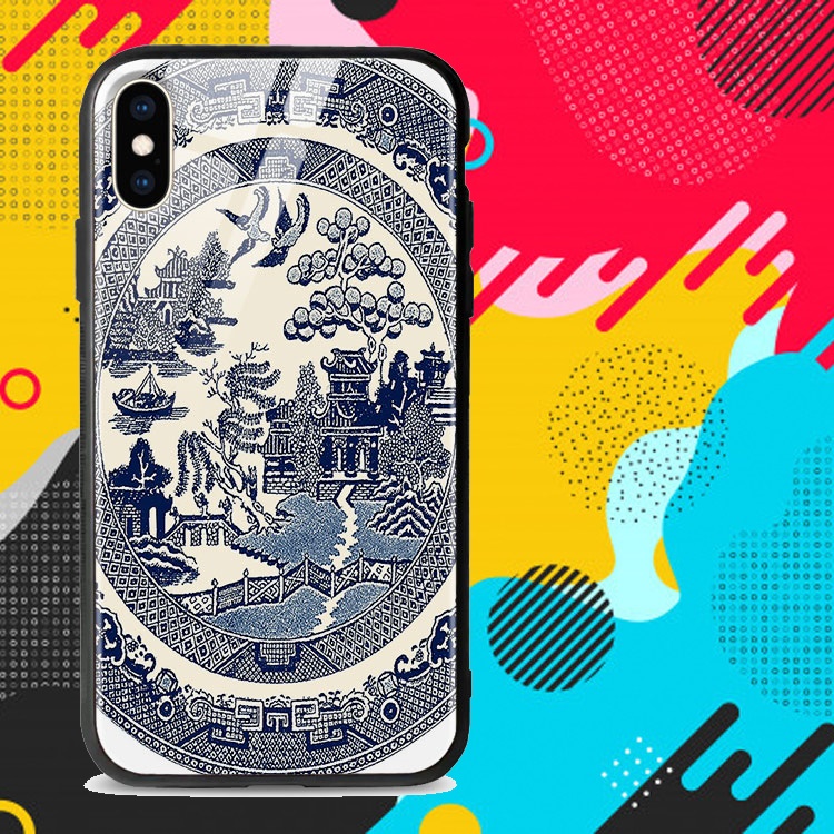 Ốp Lưng Hình Sứ Hoa Văn Cổ Xưa Trên Sứ 7/7Plus/8/8Plus/X/Xs/Xs Max/11/11 Promax/12 /12 Pro Max Lpc03011057