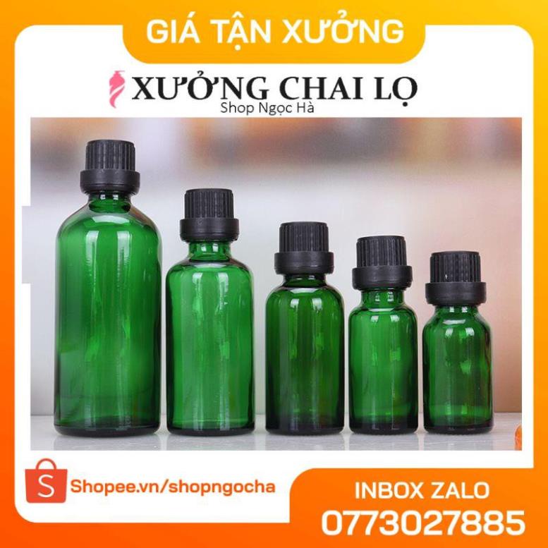 Lọ Chiết Serum ❤ [50ml,100ml] Lọ đựng tinh dầu Xanh Lá nắp vặn đen,trắng chiết serum , phụ kiện du lịch