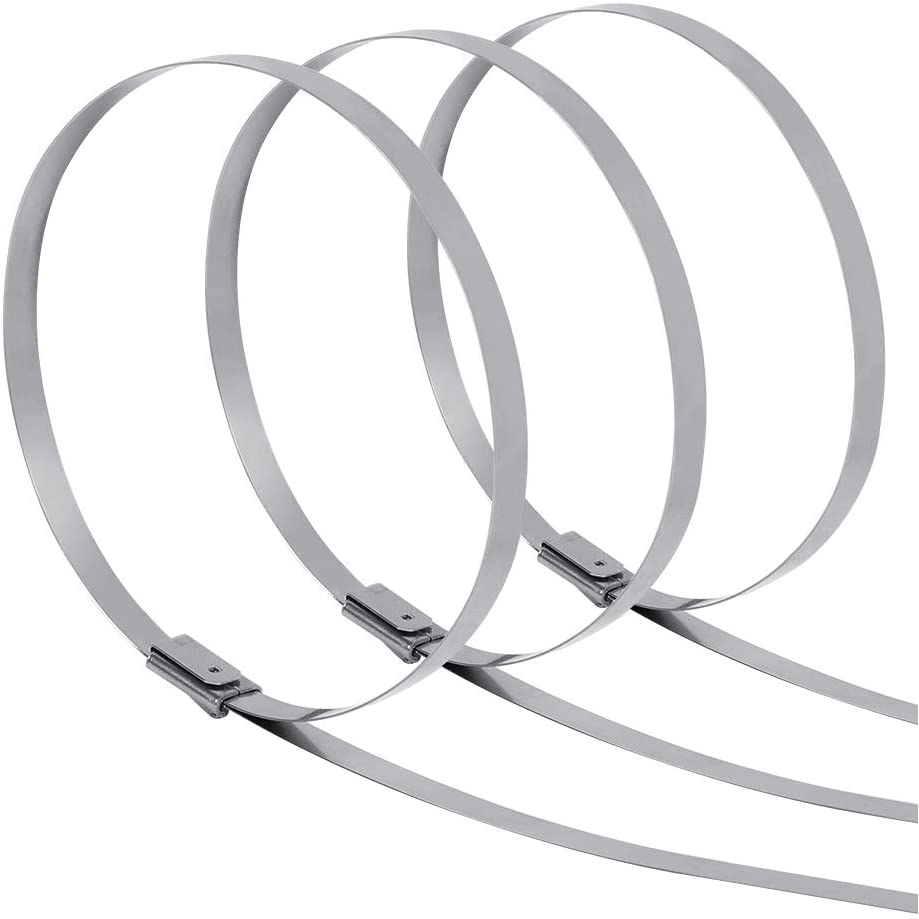 Set 20 Dây Khóa zip Bằng Thép Không Gỉ 304 11.8 Chuyên Dụng Cho Ống Xả Khí