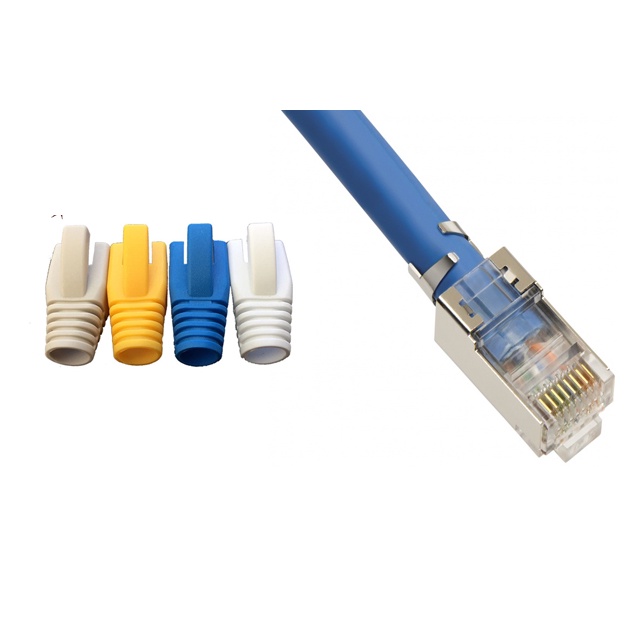 Hạt bấm mạng AMP Cat6A  1 túi gồm 10 Hạt mạng và 10 đầu chụp