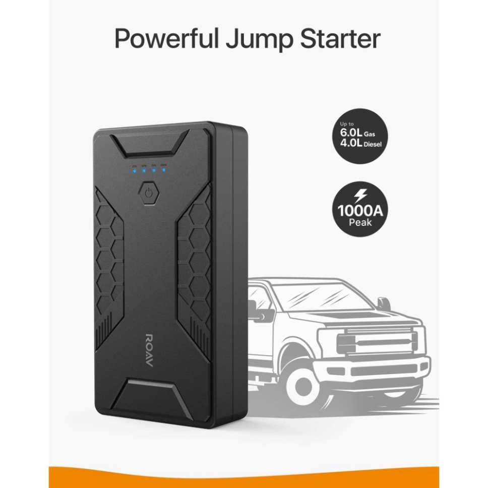 Bộ sạc dự phòng kiêm kích bình ôtô ROAVJump Starter Pro 12800mAh 12V-1000A-R3130