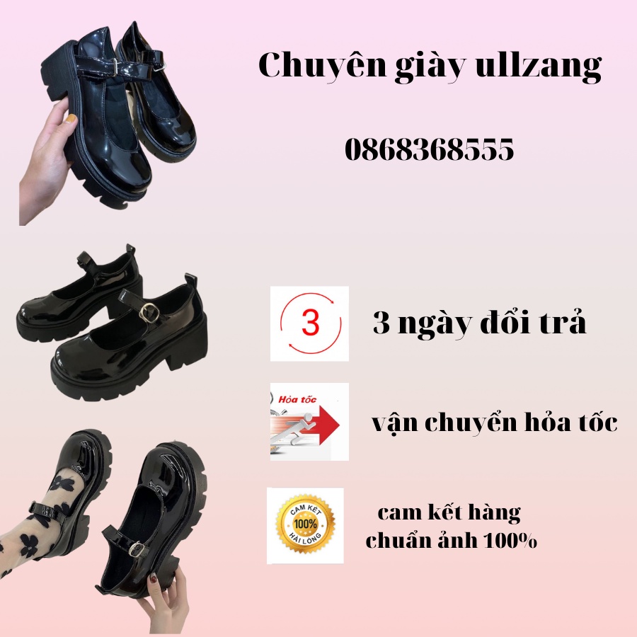 ( SẴN HÀNG) Giày Búp Bê LOLITA ĐẾ CAO 6cm Quai Ngang cực xinh( FORM RỘNG LÙI 1 size )