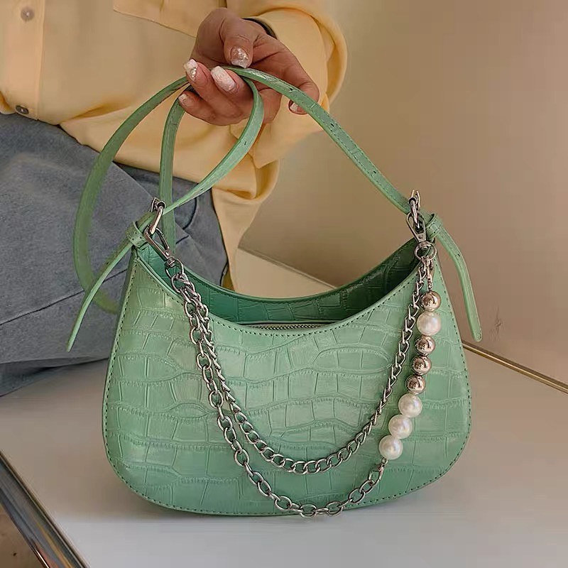 Faya - Túi xách kẹp nách dáng bầu dây ngọc sang trọng T1198