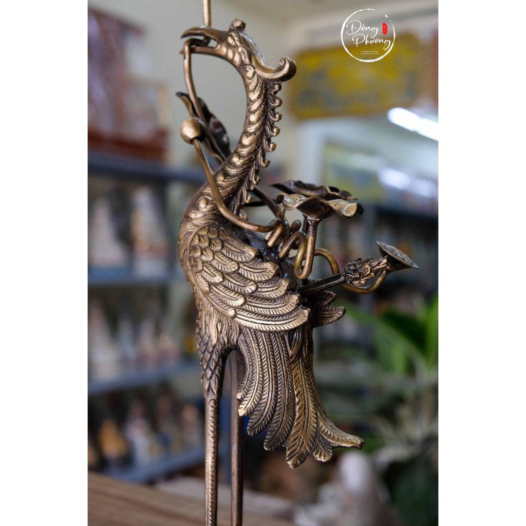 ĐÔI HẠC ĐỒNG ĐEN CAO CẤP DÙNG TRONG THỜ CÚNG TỔ TIÊN - GIA TIÊN