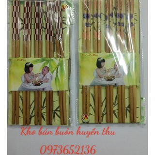 Bộ 10 đôi đũa tre hoa văn cao cấp