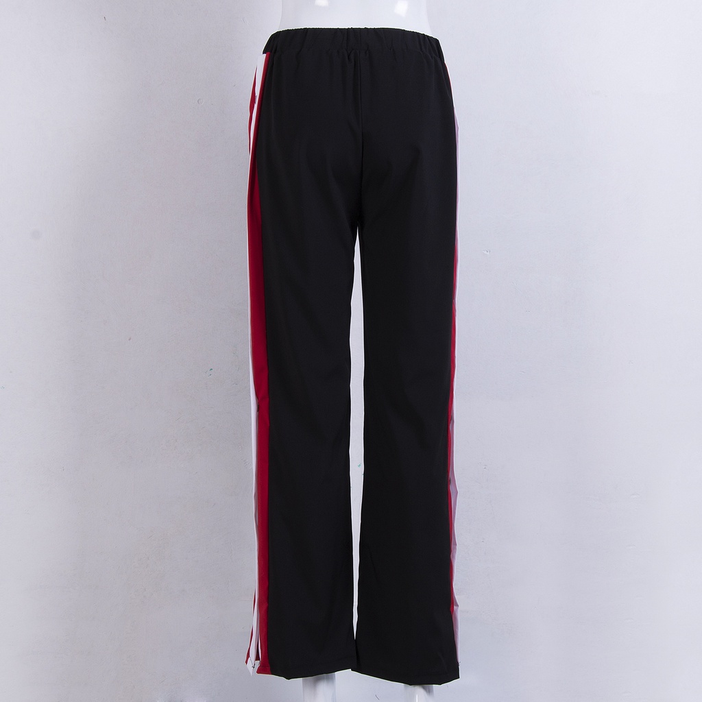 Quần dài lưng thun xẻ ống phối màu thời trang nữ cá tính