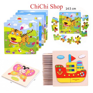 Combo 10 Tranh Ghép 2D và 3D Hình Con Vật và Phương Tiện Giao Thông ,Tranh Ghép Hình Thông Minh Cho Bé