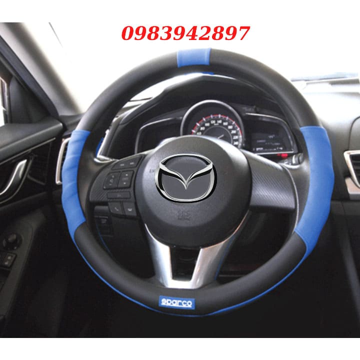 Bọc vô lăng Sparco Mazda CX5 Mazda 2 Mazda 3 Mazda 6 cao cấp | Bọc vô lăng Sparco chính hãng | Ốp vô lăng ô tô Sparco