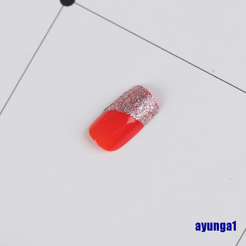 Set 24 móng tay giả hoa hồng trang trí móng tay nghệ thuật