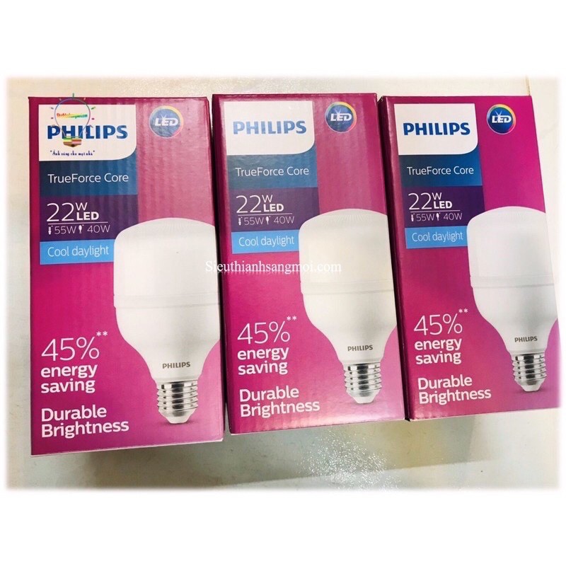 Bóng đèn PHILIPS tiết kiệm điện năng công suất 22W TForce Core HB MV E27 GEN3 ánh sáng êm dịu - ánh sáng trắng/sáng vàng