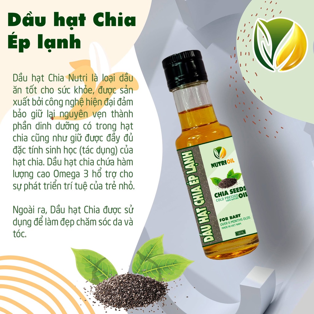 Dầu ăn dặm cho bé NutriOil ép lạnh 100% tinh chất, gia vị ăn dặm giúp bé ăn ngon phát triền toàn diện