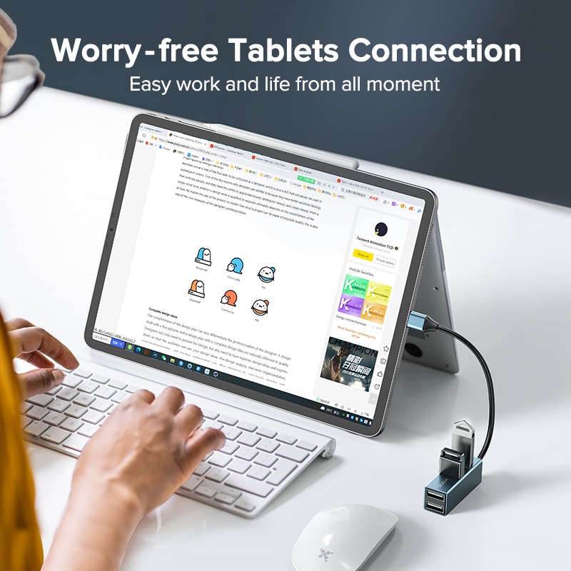 Hub QOOVI chia 4 cổng USB Type C sang USB 3.0