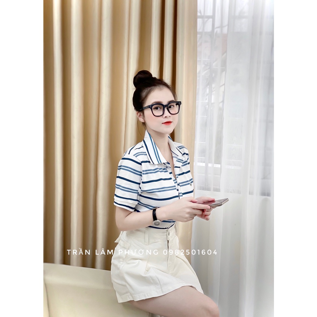 Áo nữ polo lacoste kẻ siêu hot hit mặc đi làm hay đi chơi cực xinh đủ size cho chị em