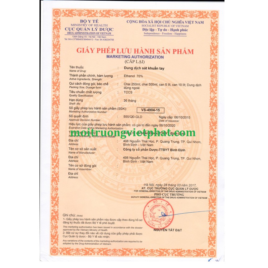 Dung dịch sát khuẩn tay Bidiphar can 10 lít, Cồn y tế sát khuẩn tay nhanh