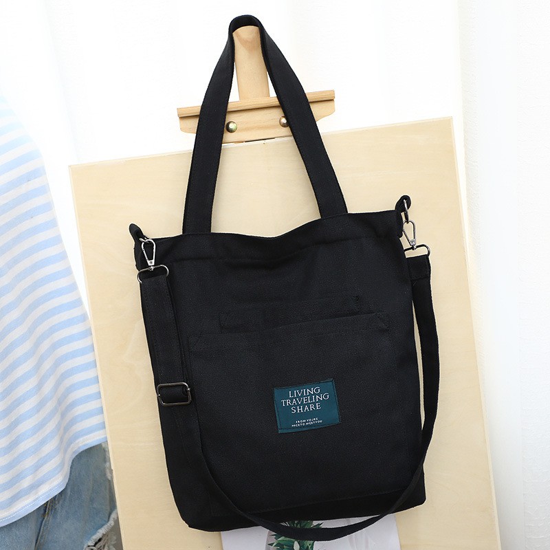 Túi vải bố canvas tote đựng đồ quần áo đeo vai thời trang nhỏ giá rẻ LUKAMO TX04