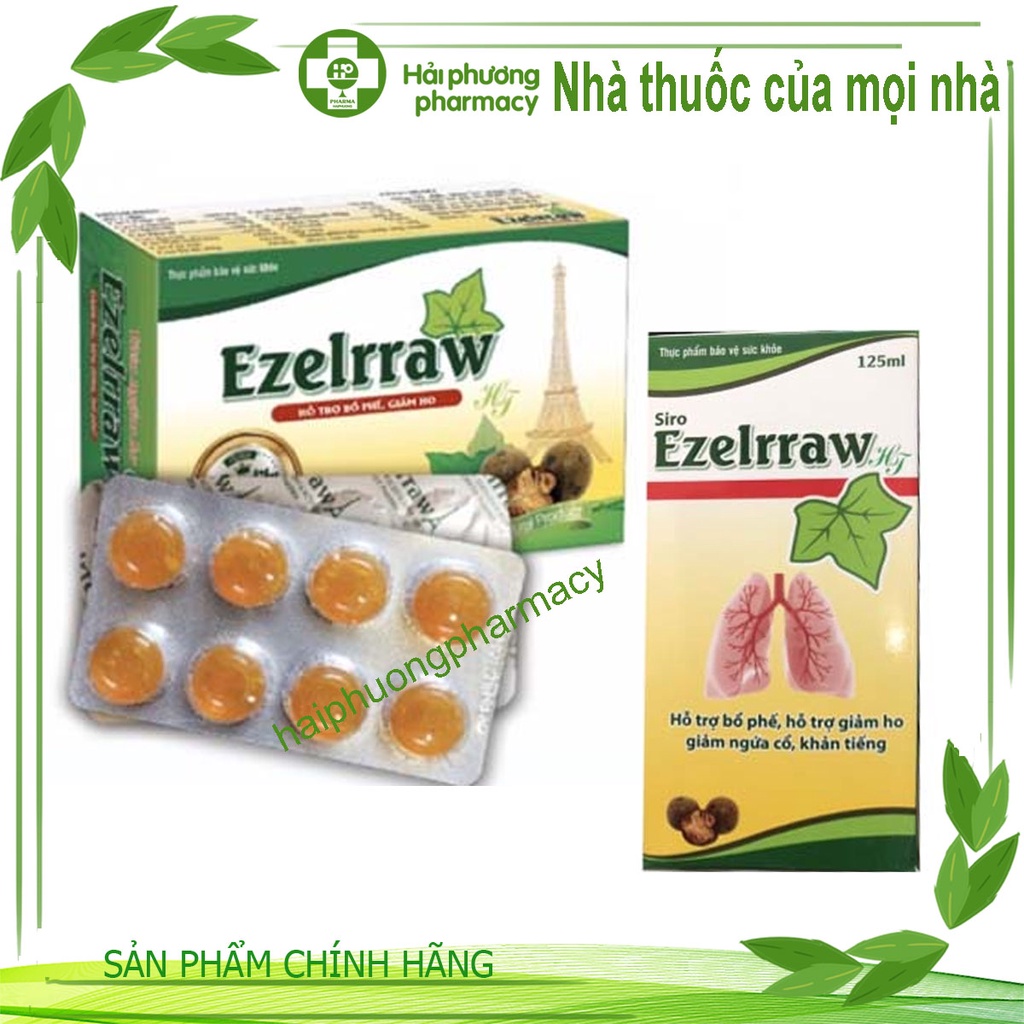 Ezelrraw - Kẹo ngậm giảm ho, hỗ trợ bổ phế 24 viên