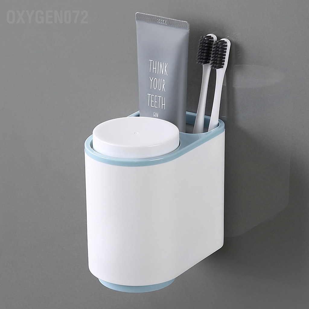 Oxygen072 Giá đỡ bàn chải đánh răng/ cốc súc miệng gắn tường không cần khoan tiện dụng cho phòng tắm - có từ tính cho Bàn chải đánh răng hấp phụ