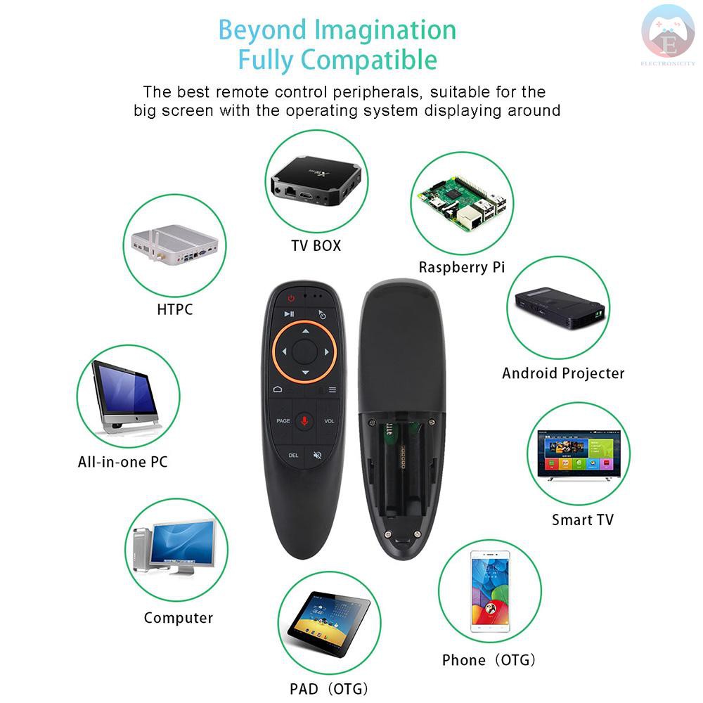 Ê G10 2.4GHz Wireless Remote Control with USB Receiver Voice Control for Android TV Box PC Laptop Notebook Smart TV Blac