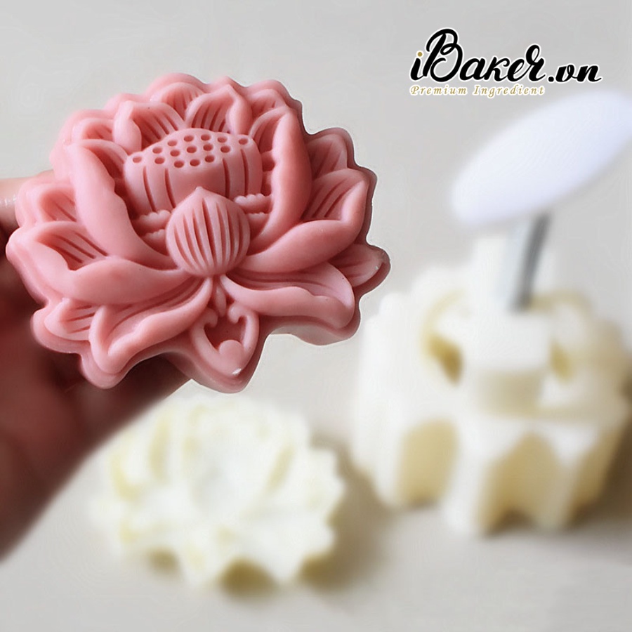 [Mẫu mới 2022] Khuôn trung thu lò xo 150g - Đài sen 1 mặt