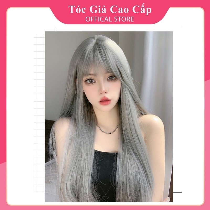 Tóc giả nữ nguyên đầu thẳng dài của nữ 60cm ❇️freeship ❇️kèm lưới trùm mã z007❇️