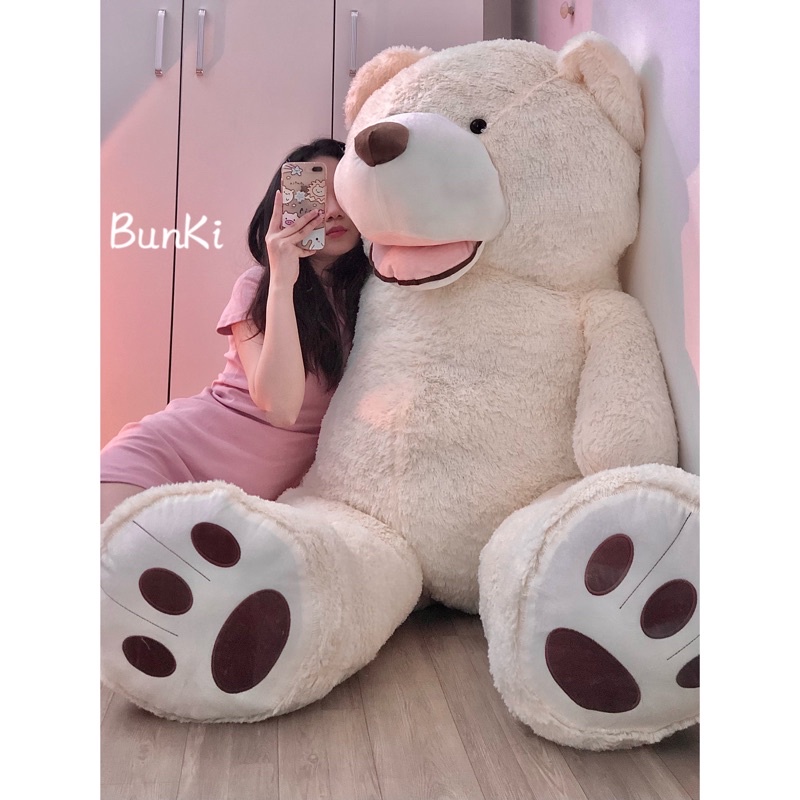 GẤU BÔNG TEDDY NÂU BỰ, GẤU BÔNG NHẬP TO KHỔNG LỒ 200CM KHỔ VẢI