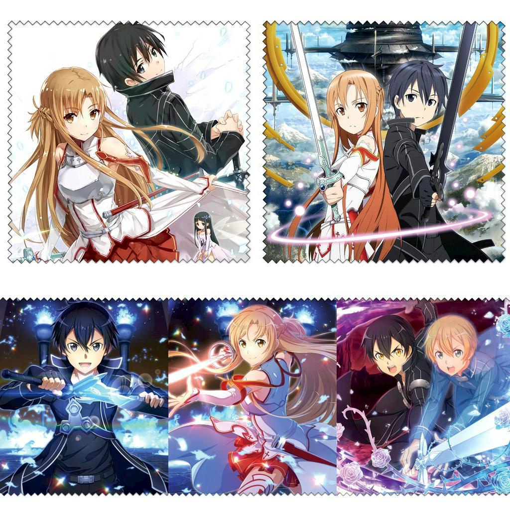 Khăn lau kính Anime Sword Art Online SAO Kirito Yuuki Asuna Sinon Alice Schuberg Eugeo Yui Suguha Kazuto