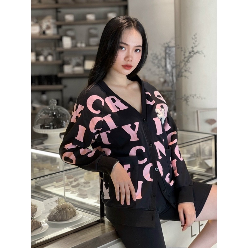 áo khoác cadigan áo rộng nam nữ in chữ