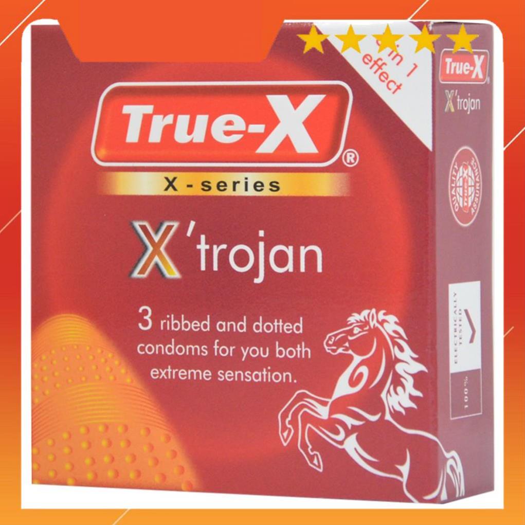 Bao cao su True-X X - Series X trojan gân+chấm nổi Hộp 3 cái