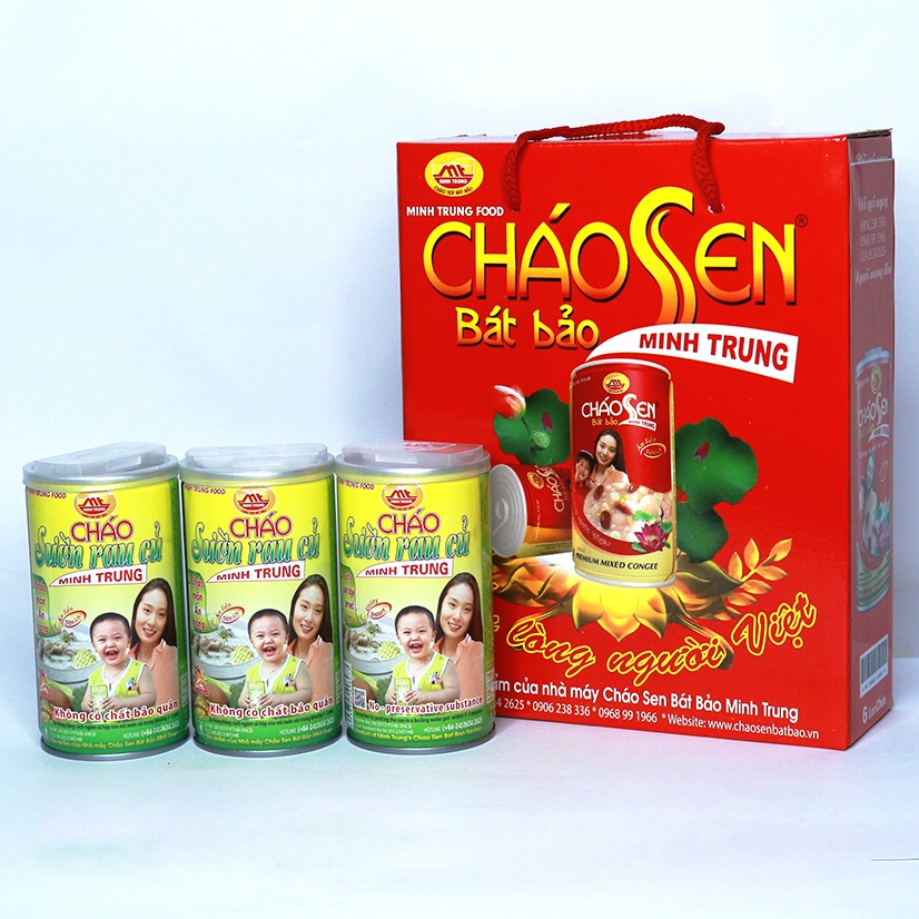 Cháo sườn rau củ Minh Trung combo 3 lon