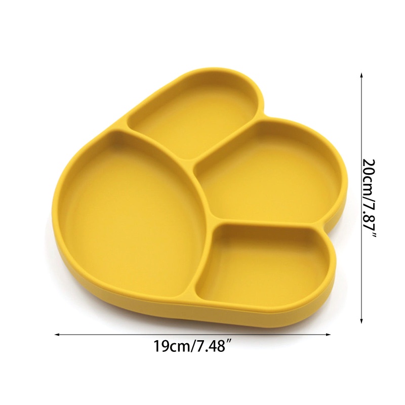 Bát Ăn Chia Ngăn Bằng Silicone Không Chứa BPA Màu Trơn Không Độc Hại Dành Cho Em Bé