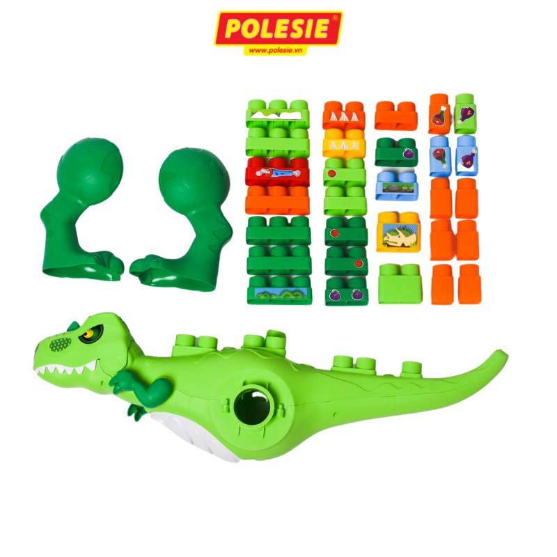 Đồ Chơi Mô Hình Khủng Long Cỡ Lớn+Bộ Lắp Ghép 30 Chi Tiết Nhựa Nguyên Sinh Nhập Khẩu Châu Âu CHÍNH HÃNG POLESIE 67807