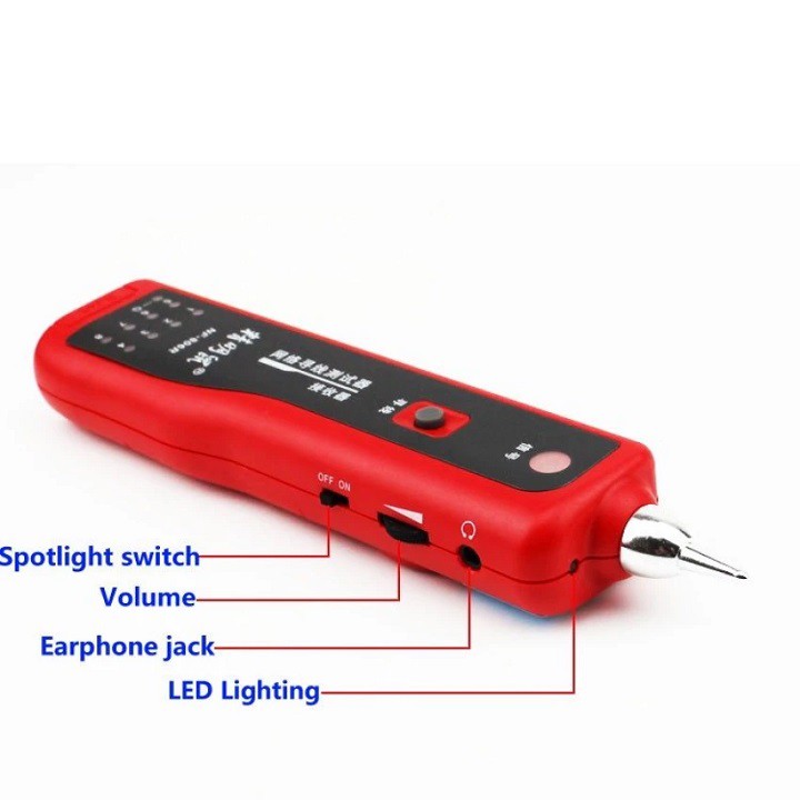 Máy test dò cáp mạng và điện thoại NOYAFA NF-806R (Đỏ) - Bộ test mạng đa năng - Hộp test cáp đa năng