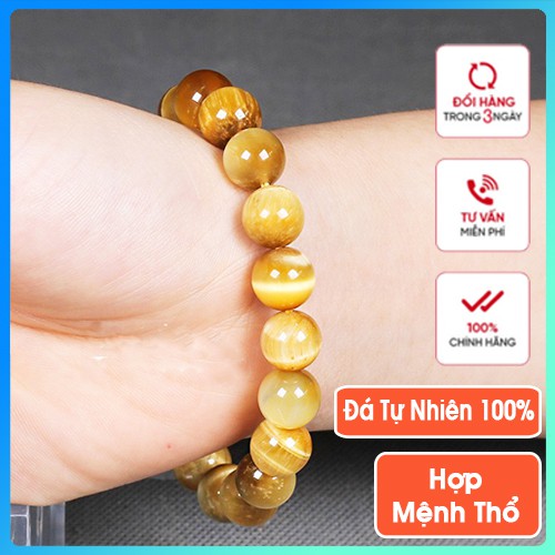 Vòng tay mệnh thổ đá vàng tươi cho nữ độ thẩm mỹ cực cao chiêu tài hút lộc - Kila Store