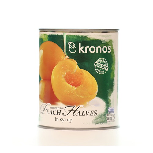Đào ngâm Kronos nhập khẩu Hy Lạp lon 820gr. Hàng công ty có sẵn giao hàng ngay