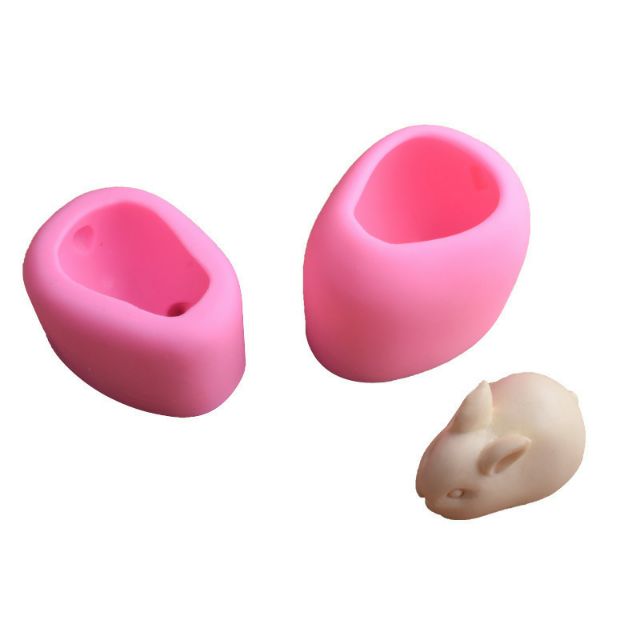 Khuôn silicone 4D Con thỏ nằm