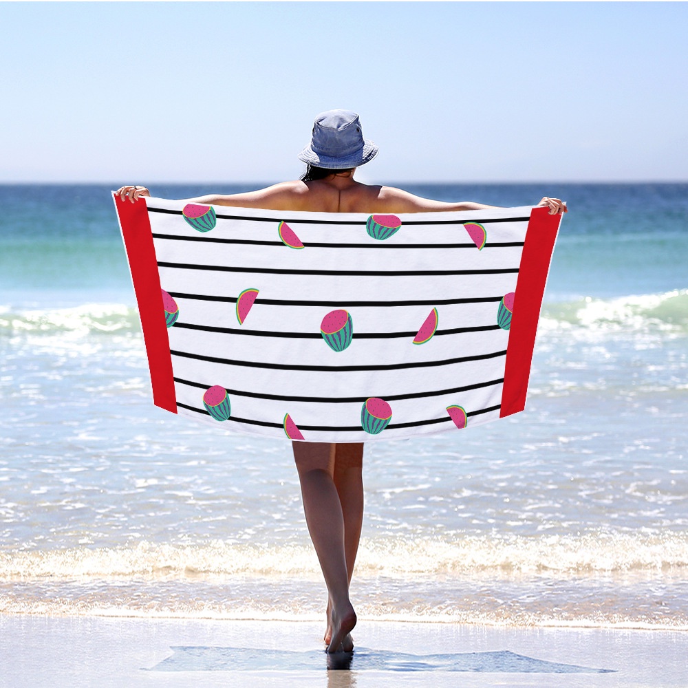 Khăn Tắm Đi Biển Sợi Nhỏ Hình Chữ Nhật In Họa Tiết Trái Cây Phong Cách Mới